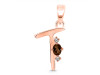 Smoky & White Topaz Alphabet T Pendant SMY-RDA-20.