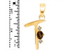 Smoky & White Topaz Alphabet T Pendant SMY-RDA-20.