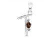 Smoky & White Topaz Alphabet T Pendant SMY-RDA-20.