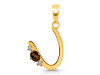 Smoky & White Topaz Alphabet U Pendant SMY-RDA-21.