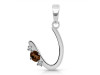 Smoky & White Topaz Alphabet U Pendant SMY-RDA-21.