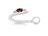 Smoky & White Topaz Alphabet U Pendant SMY-RDA-21.