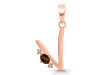 Smoky & White Topaz Alphabet V Pendant SMY-RDA-22.