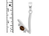 Smoky & White Topaz Alphabet V Pendant SMY-RDA-22.