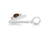 Smoky & White Topaz Alphabet V Pendant SMY-RDA-22.