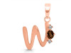 Smoky & White Topaz Alphabet W Pendant SMY-RDA-23.