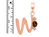 Smoky & White Topaz Alphabet W Pendant SMY-RDA-23.