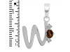 Smoky & White Topaz Alphabet W Pendant SMY-RDA-23.