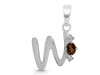 Smoky & White Topaz Alphabet W Pendant SMY-RDA-23.