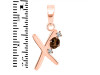 Smoky & White Topaz Alphabet X Pendant SMY-RDA-24.