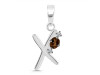 Smoky & White Topaz Alphabet X Pendant SMY-RDA-24.