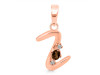 Smoky & White Topaz Alphabet Z Pendant SMY-RDA-26.