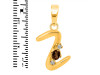 Smoky & White Topaz Alphabet Z Pendant SMY-RDA-26.