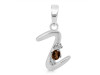 Smoky & White Topaz Alphabet Z Pendant SMY-RDA-26.