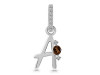 Smoky & White Topaz Alphabet A Pendant SMY-RDA-27.