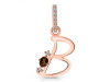 Smoky & White Topaz Alphabet B Pendant SMY-RDA-28.