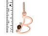 Smoky & White Topaz Alphabet B Pendant SMY-RDA-28.