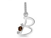 Smoky & White Topaz Alphabet B Pendant SMY-RDA-28.