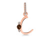 Smoky & White Topaz Alphabet C Pendant SMY-RDA-29.