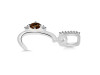 Smoky & White Topaz Alphabet C Pendant SMY-RDA-29.