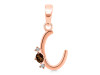 Smoky & White Topaz Alphabet C Pendant SMY-RDA-3.