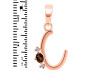 Smoky & White Topaz Alphabet C Pendant SMY-RDA-3.