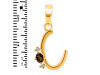 Smoky & White Topaz Alphabet C Pendant SMY-RDA-3.