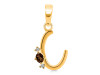Smoky & White Topaz Alphabet C Pendant SMY-RDA-3.