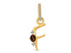 Smoky & White Topaz Alphabet F Pendant SMY-RDA-32.
