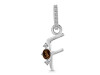 Smoky & White Topaz Alphabet F Pendant SMY-RDA-32.