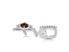 Smoky & White Topaz Alphabet F Pendant SMY-RDA-32.