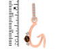 Smoky & White Topaz Alphabet G Pendant SMY-RDA-33.