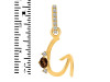 Smoky & White Topaz Alphabet G Pendant SMY-RDA-33.
