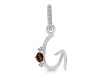 Smoky & White Topaz Alphabet G Pendant SMY-RDA-33.