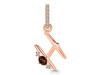 Smoky & White Topaz Alphabet H Pendant SMY-RDA-34.