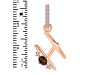 Smoky & White Topaz Alphabet H Pendant SMY-RDA-34.