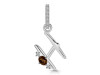 Smoky & White Topaz Alphabet H Pendant SMY-RDA-34.