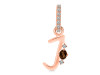 Smoky & White Topaz Alphabet J Pendant SMY-RDA-36.