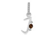 Smoky & White Topaz Alphabet J Pendant SMY-RDA-36.