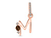 Smoky & White Topaz Alphabet M Pendant SMY-RDA-39.