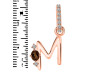 Smoky & White Topaz Alphabet M Pendant SMY-RDA-39.