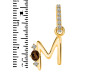 Smoky & White Topaz Alphabet M Pendant SMY-RDA-39.