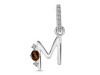 Smoky & White Topaz Alphabet M Pendant SMY-RDA-39.