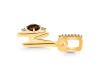 Smoky & White Topaz Alphabet M Pendant SMY-RDA-39.