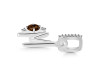 Smoky & White Topaz Alphabet M Pendant SMY-RDA-39.