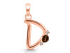 Smoky & White Topaz Alphabet D Pendant SMY-RDA-4.