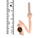 Smoky & White Topaz Alphabet N Pendant SMY-RDA-40.