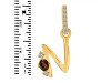 Smoky & White Topaz Alphabet N Pendant SMY-RDA-40.