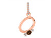 Smoky & White Topaz Alphabet O Pendant SMY-RDA-41.