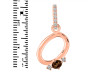Smoky & White Topaz Alphabet O Pendant SMY-RDA-41.